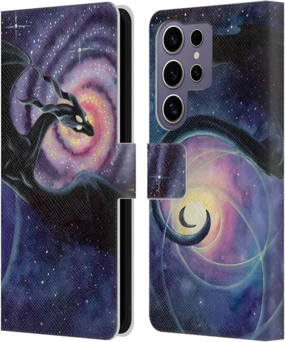 Vista 48 de Head Case Designs Officially Licensed Carla Morrow Galactic Entrancement Dragons Leather Wallet Case Compatible with Samsung Galaxy A07 4G