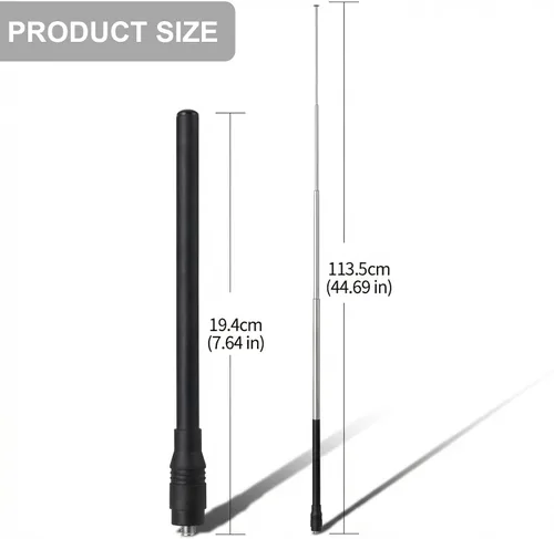 Vista 2 de HYS Antena telescópica de banda ancha de 70-1000MHz Antena de radio móvil SMA-hembra para BaoFeng UV5R UV5RE BF-888S Series Kenwood Quansheng TK11