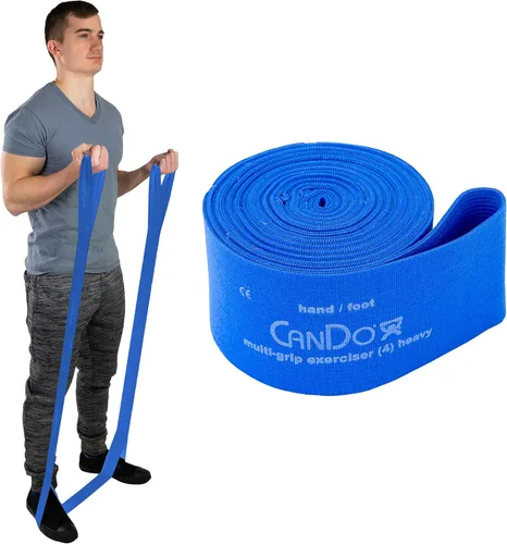 Vista 10 de CanDo Banda de resistencia de ejercicio de 6 pies con bucles de mano/pie para entrenamientos totales del cuerpo, entrenamiento, rehabilitación