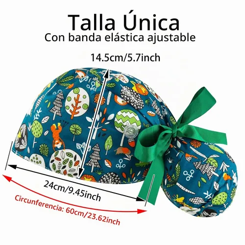 Vista 7 de Gorras de Exfoliación para Mujer Bouffant, Gorras de Exfoliación Ajustables, Gorra de Trabajo con Bolso para Cola de Caballo, Gorra de Ducha