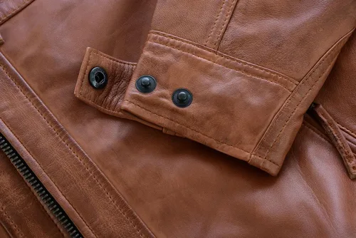 Vista 9 de Vance Leathers Cafe Racer - Chaqueta de piel de cordero encerada para hombre color marrón