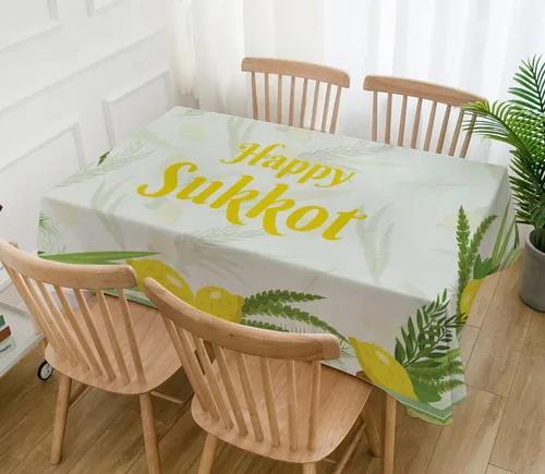 Vista 5 de Hafangry Mantel de Sucot Sukkah Decoración para el Hogar Judío Año Nuevo Vacaciones Suministros Fiesta Etrog Lulav Decoraciones Cocina Comedor