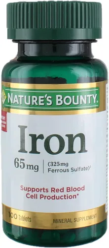 Vista 5 de Nature's Bounty Hierro 65 mg comprimidos 100 comprimidos, 100 cada uno, paquete de 3
