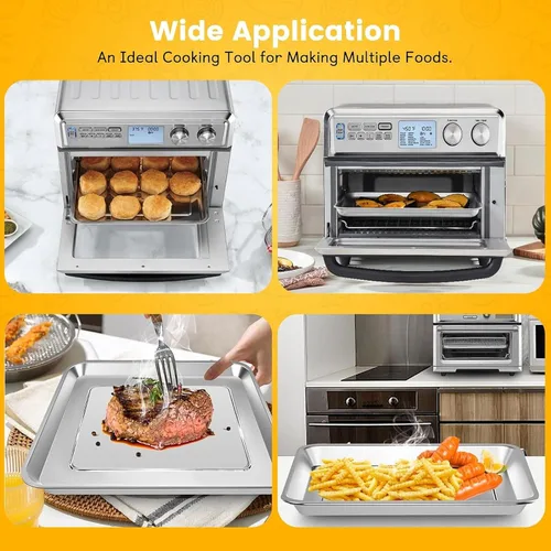Vista 6 de Repuesto para freidora de aire para Cuisinart TOA-95 Breville BOV900BSS Black & Decker horno tostador de 8 rebanadas, 14.5 x 11.6 pulgadas, bandeja
