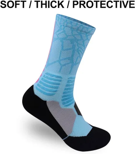Vista 4 de Disile Elite Basketball Socks, Cushioned Athletic Sports Crew Socks for Men & Women
