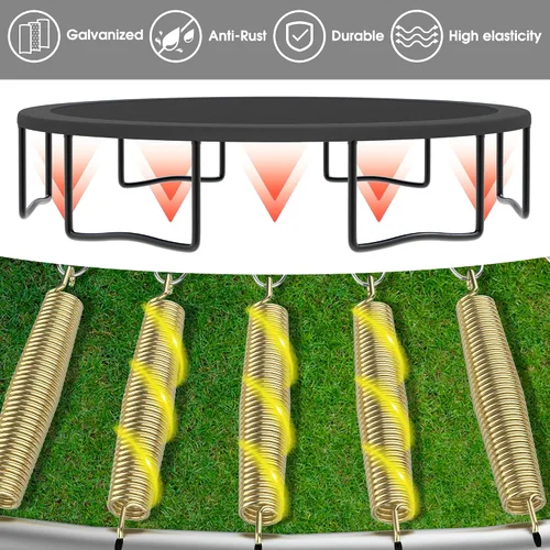 Vista 2 de LHX Trampolín de 8, 10, 12, 14, 15, 16 pies, para exteriores, 1500 libras con aro de baloncesto, trampolín grande y resistente para niños y adultos