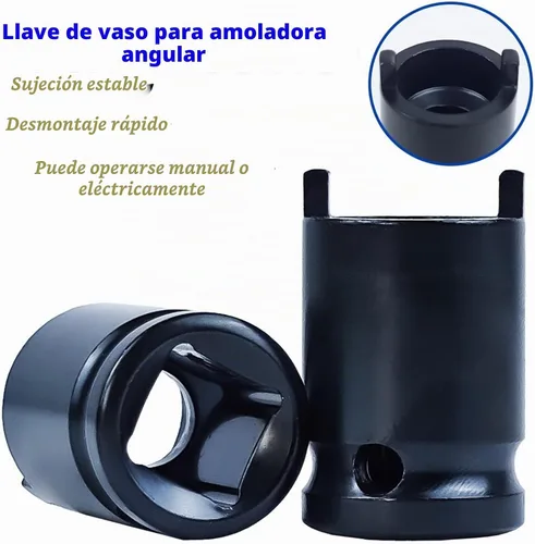 Vista 6 de Juego de llaves eléctricas para amoladora angular, 4 llaves de punta, incluye llave de enchufe para amoladora angular y 2 tuercas de amoladora