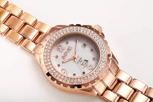 Vista 7 de August Steiner AS8156 - Reloj de pulsera de acero inoxidable con 8 marcadores de hora de diamantes