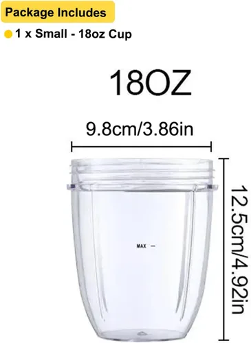 Vista 4 de Taza mezcladora de 18 oz para NutriBullet, taza de repuesto compatible con NutriBullet y NutriBullet Pro 600W/900W todos los modelos