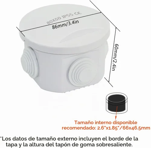 Vista 2 de LeMotech - Caja de derivación universal de plástico ABS resistente al polvo, resistente al agua, IP65, color blanco