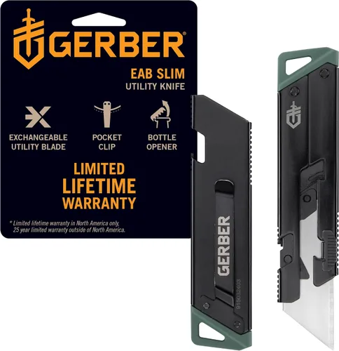 Vista 17 de Gerber Gear EAB Lite Pocket Razor Knife with Money Clip - EDC Gear Folding Stainless Steel Utility Knife with Box Cutter Blade for Everyday Carry