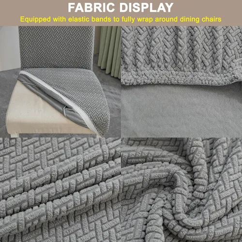 Vista 5 de Fundas elásticas para sillas de comedor, fundas de asiento para sillas de comedor, juego de 4/6 fundas para sillas de cocina para el hogar, hotel