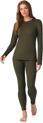 Vista 24 de Cuddl Duds Heavyweight 2 Piece Sets Base Layer Thermal Underwear for Women Negro