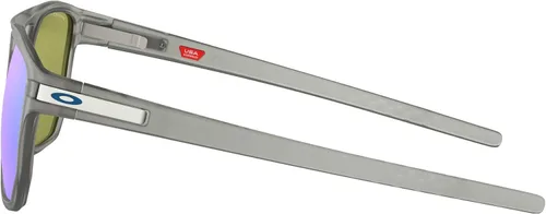 Vista 4 de Oakley Latch Beta Gafas de sol de tinta gris mate con lente polarizada Zafiro Prizm de 2.126 in, gris (Matte Grey Ink)