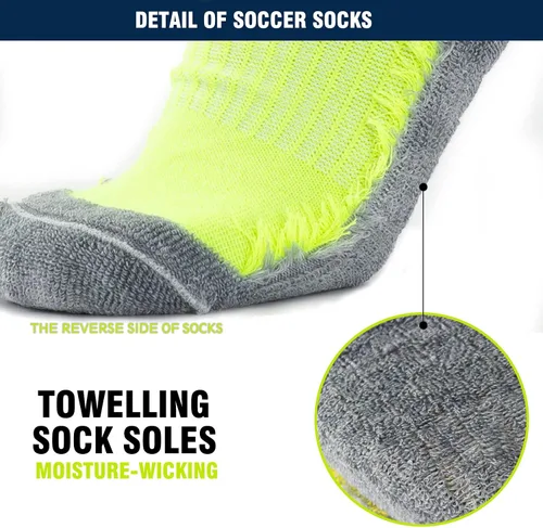 Vista 6 de Vegove 6 pares de calcetines de fútbol para hombre con agarre, calcetines deportivos antideslizantes, base de compresión alta hasta la rodilla