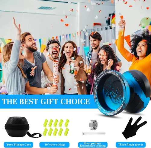 Vista 6 de FETESNICE Yoyo profesional de mariposa Y26 - Yoyo giratorio de dedo de doble modo receptivo/no responde, para niños, adultos y jugadores