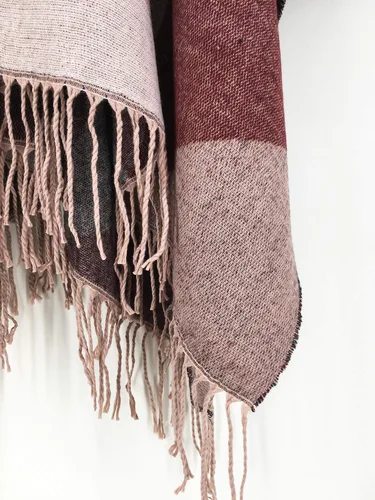 Vista 48 de Moss Rose Chal de viaje para mujer, capa tipo poncho de frente abierto para otoño e invierno