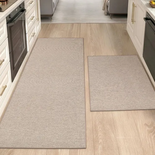 Vista 11 de Color&Geometry 2 alfombras y tapetes de cocina antideslizantes, lavables, absorbentes, fáciles de limpiar, tapetes de cocina para frente