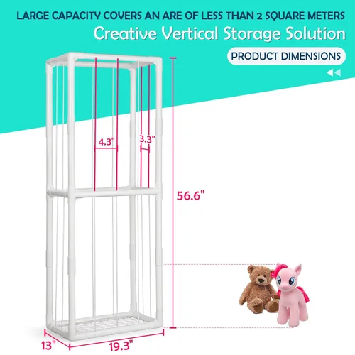 Vista 11 de Soporte para animales de peluche de PVC, color blanco