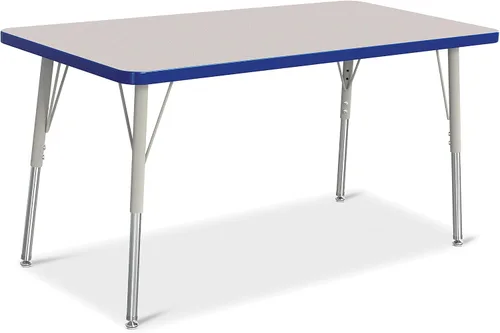 Vista 61 de Berries Mesa rectangular para actividades, altura A, Gris/Negro/Negro, 1