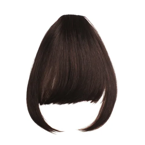 Vista 2 de Vivica A. Fox Flequillo frontal con broche, 100% cabello humano, flequillo con clip, flequillo frontal a presión para un peinado rápido, flequillo