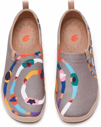 Vista 63 de UIN Zapatos de viaje para caminar para hombre, sin cordones, de lona, informales, ligeros, cómodos y modernos, diseño de perritos felices Ahhhhh