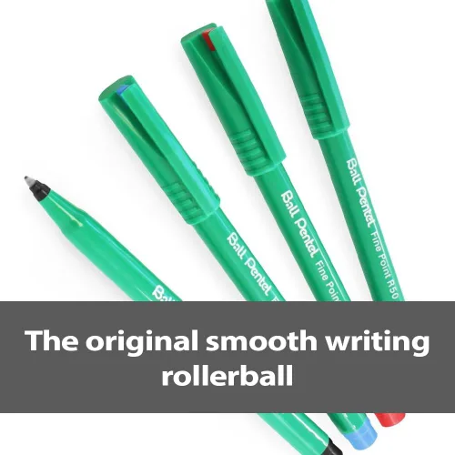 Vista 3 de Pentel, Punta R50-A de 0.016 in, tinta negra a base de agua, 1 paquete de 12 bolígrafos