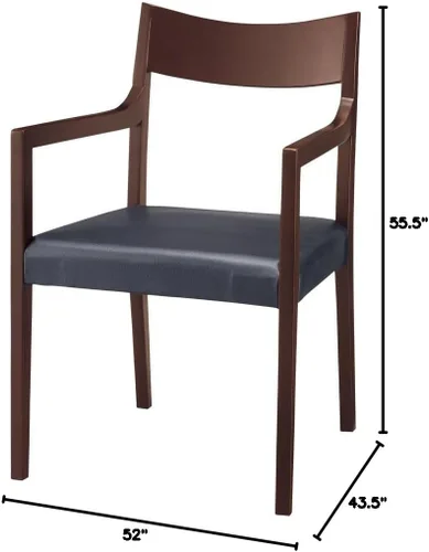 Vista 2 de Sakuraya Industrial DC-104 Dining Chair, Black x Dark Brown