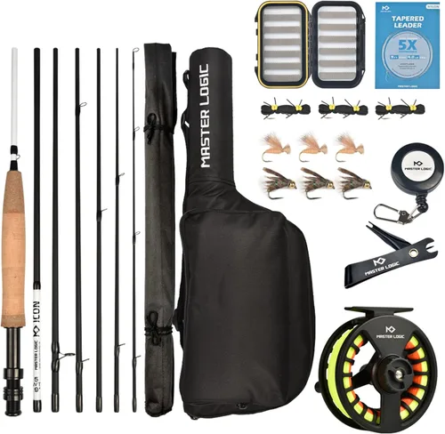 Vista 14 de Fly Fishing Combo Starter Kit, Graphite Rod and Reel with Case