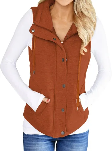 Vista 12 de Valphsio Women Casual Quilted Puffer Vest Lightweight Jacket with Pockets Negro