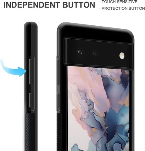 Vista 1688 de Compatible con Google Pixel 4A 5G Mobile Case Creative Acrylic Panel trasero Silicona Protección Grip especialmente diseñado para Google Pixel 4A 5G