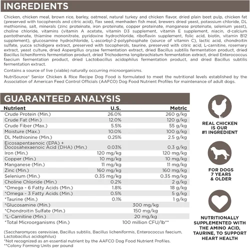 Vista 8 de NutriSource Alimento seco para perros mayores, pollo y arroz, 4 libras