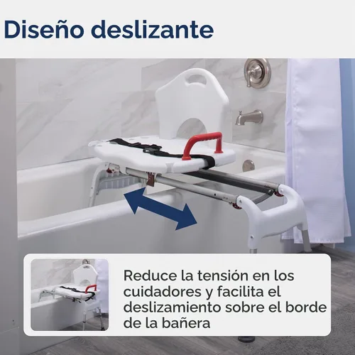 Vista 3 de Banco plegable de Drive Medical, universal y deslizante.