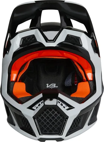 Vista 3 de Fox Racing Casco Unisex V3 RS para Motocross y Bicicleta de Tierra, Negro/Blanco/Naranja, Pequeño