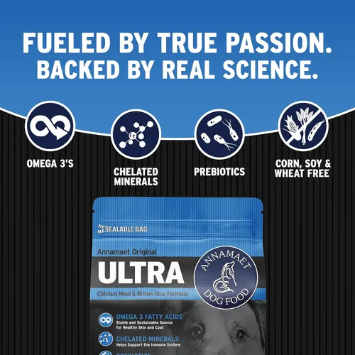 Vista 3 de Annamaet Original Ultra Formula - Alimento seco para perros, 32% proteína (pollo y arroz integral), bolsa de 5 libras