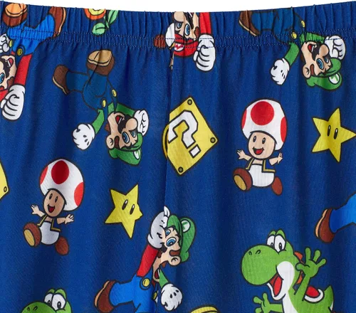 Vista 5 de Pijamas Super Mario para niños Juego de 4 piezas de ropa de dormir para niños, camisas de dormir y pantalones de pijama para niños grandes