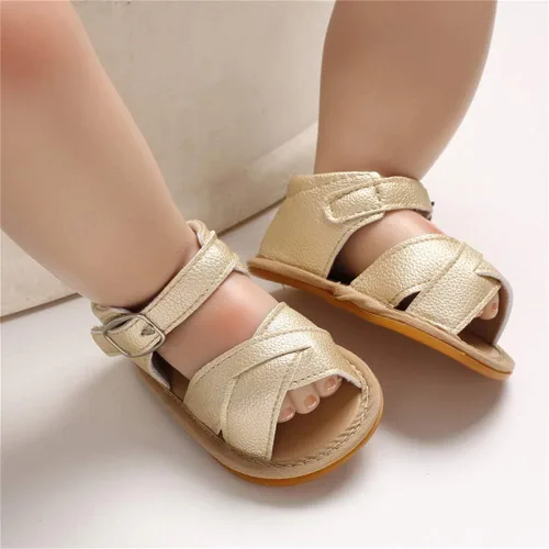 Vista 2 de Timatego Sandalias de verano para bebés y niñas con suela suave de flores, zapatos de vestir para cuna, recién nacidos, para recién nacidos