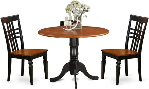 Vista 9 de East West Furniture Juego de mesa de comedor DLLG5-LWH-W