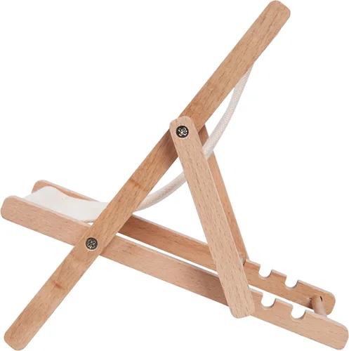 Vista 7 de Mini soporte de madera para silla de playa, soporte plegable para teléfono celular para escritorio, novedoso soporte de teléfono compatible