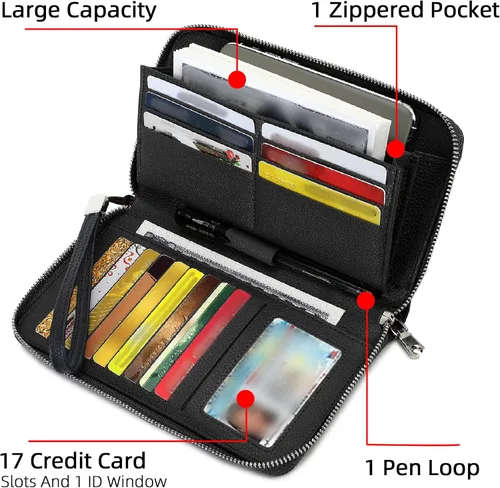 Vista 5 de Billeteras con múltiples ranuras para tarjetas con muchas ranuras para tarjetas con muchas ranuras para tarjetas para mujeres, carteras