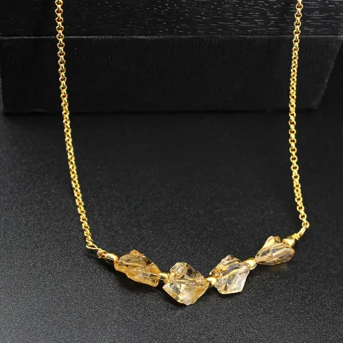 Vista 21 de Gempires Natural Raw Bar Crystals Pendant Necklace Handmade Jewelry 22 inch Adjustable Chain