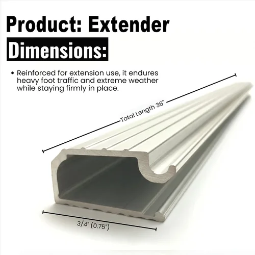 Vista 2 de KC Hardware Extensión de umbral de aluminio, extensor de umbral de puerta de alta resistencia para umbral existente, transición suave de puerta, uso