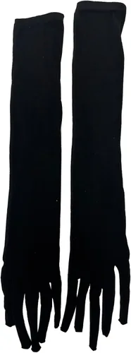Vista 5 de Guantes de malla de nailon sin costuras ultrafinos para mujer Negro