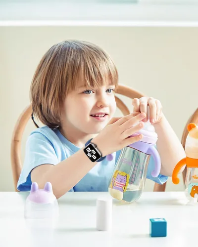Vista 6 de OWKEY Correa trenzada Solo Loop compatible con Apple Watch para niños, correa elástica transpirable con hebilla fácil para iWatch Series 9, 8, 7, 6