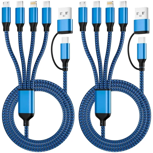 Vista 12 de Cable divisor USB C multi carga para múltiples dispositivos, cable de carga rápido 4 en 1, cable de carga de teléfono USB C trenzado con 4