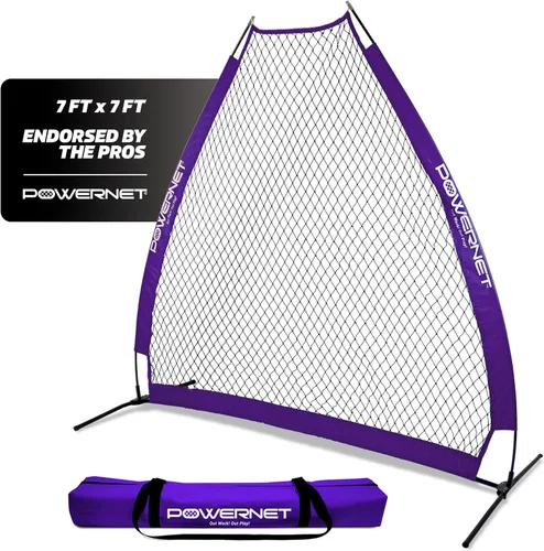 Vista 9 de PowerNet Baseball Training Equipment Baseball Net, Portable Softball Batting Practice Pitching Screen, 7-FT I-Screen or A-Frame Pitching Net