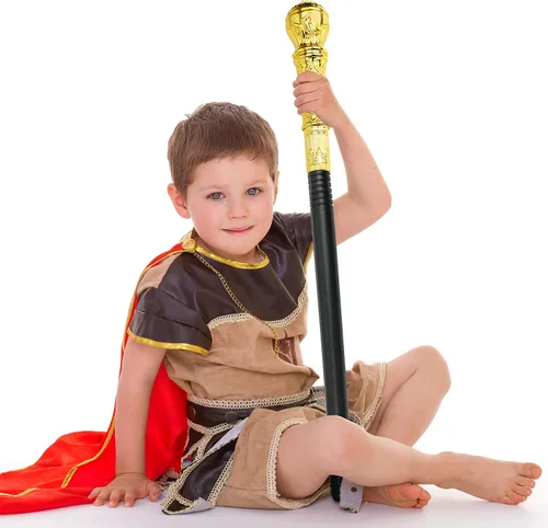 Vista 3 de Skeleteen Bastón dorado para disfraz Elegante vestido de palo de proxeneta, accesorios de disfraz para adultos y niños