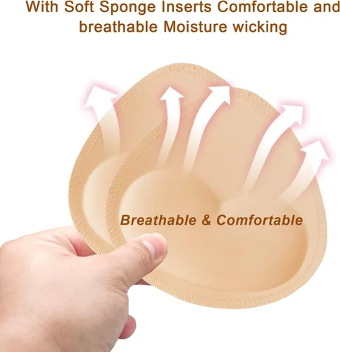 Vista 4 de TopBine Removable Bra Pads Inserts Women's Comfy Sports Cups Bra Insert for BIkini Top Swimsuit