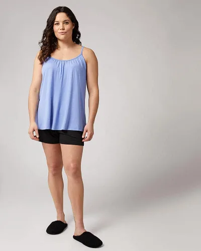 Vista 3 de 32 DEGREES Camiseta de tirantes para mujer, drapeada, con copa integrada