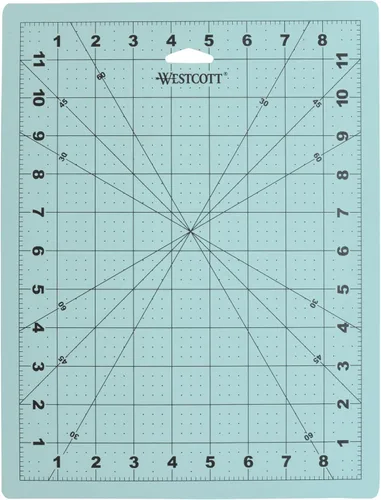 Vista 6 de Westcott Juego de manualidades de 3 piezas, cortador giratorio de 1.772 in para tela, alfombrilla de corte y regla (14798)